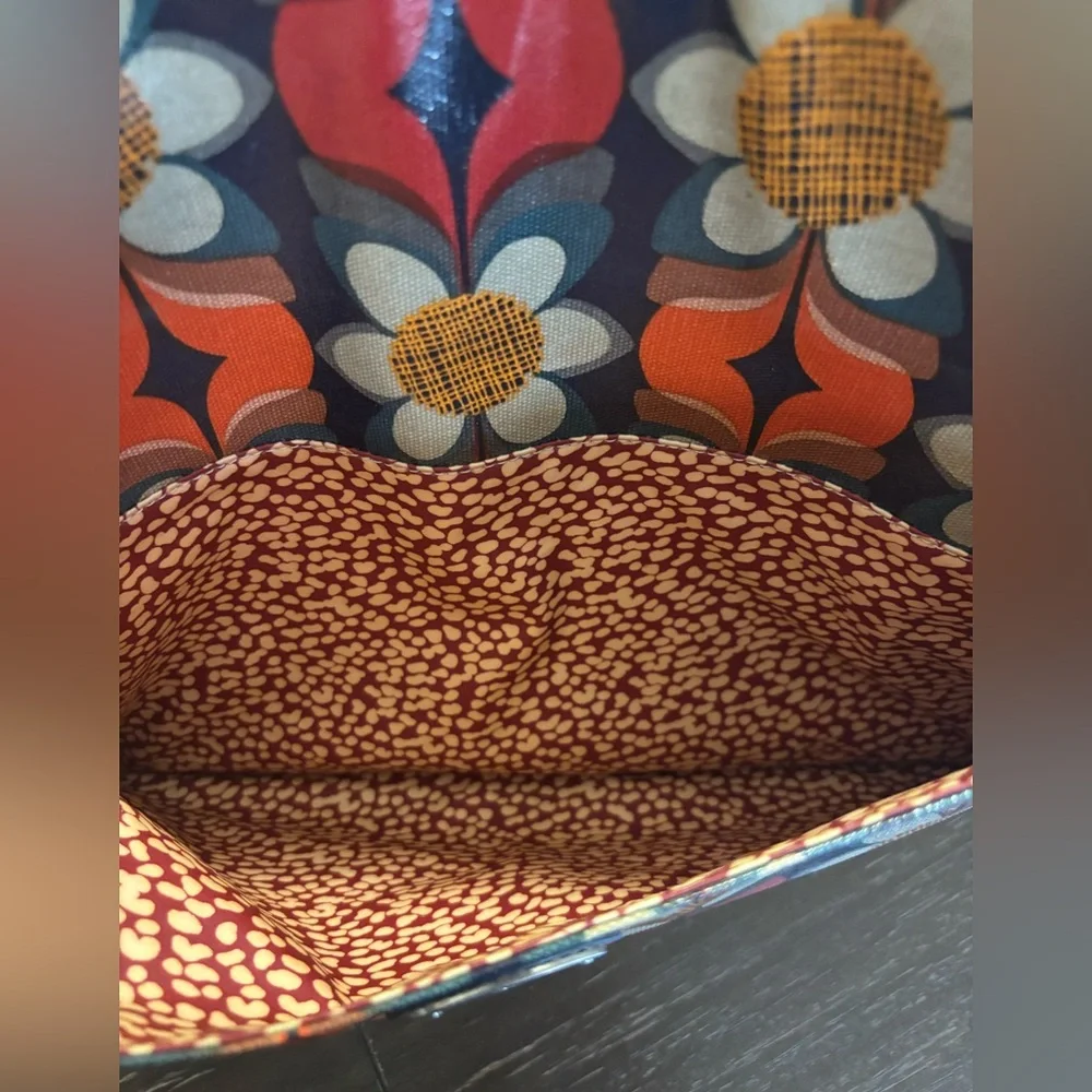 Fossil Blue and Red Floral Laptop Bag